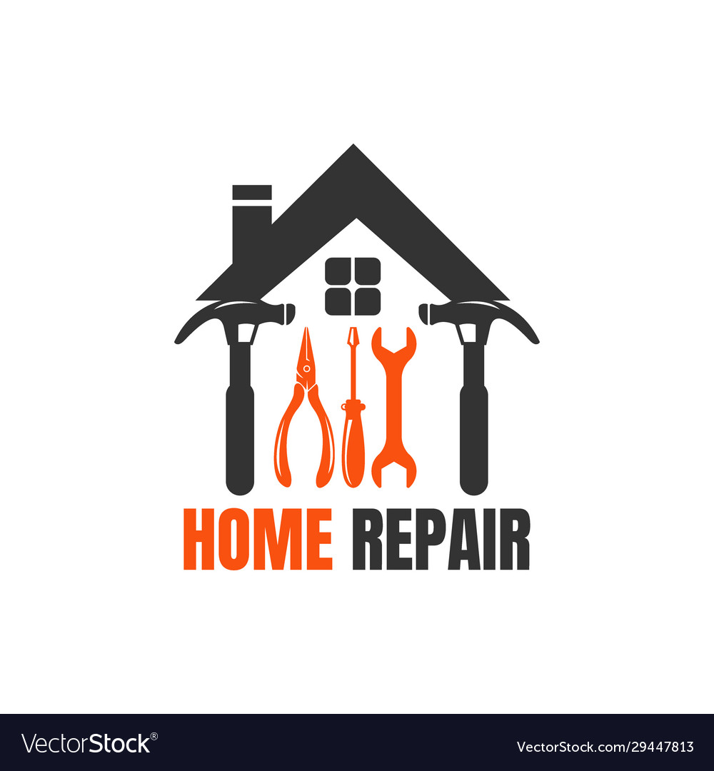 Home repair logo. House, Real Estate, Construction, Building Logo. House Vector. Tools icon. Repairs house sign. Home improvement icon.